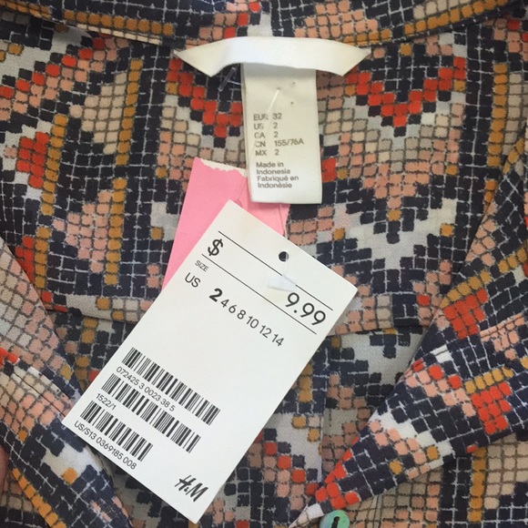 H&M Tribal Print Tank NWT Size 2 - Picture 4 of 4